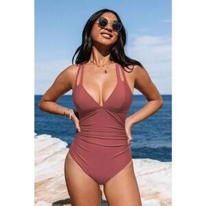 NWT Cupshe Tummy Control Tie Back One-Piece‎ - Size Medium